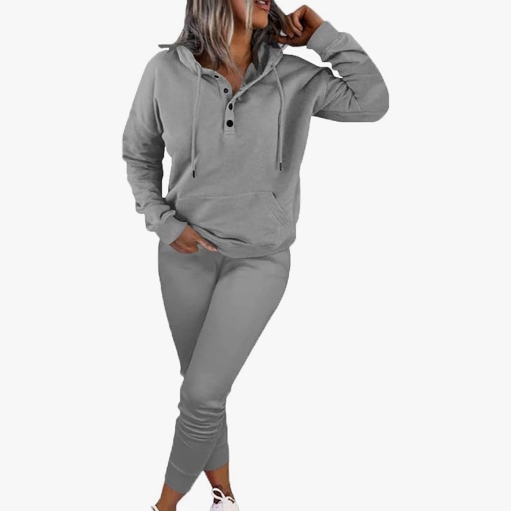 Gray Two Piece Jogger For Women